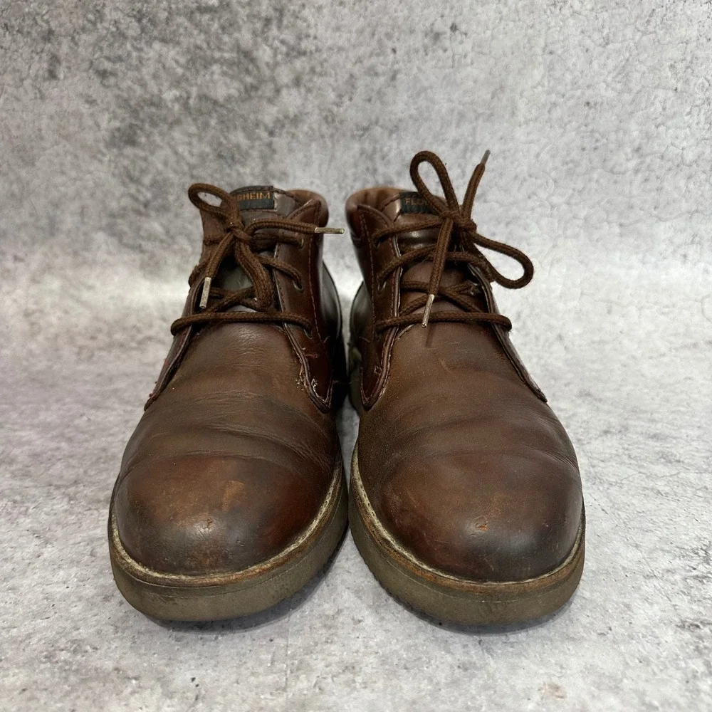 Florsheim Outdoorsman Boots Mens 8.5 Brown Leather Hiking Ankle Rugged Wedge
